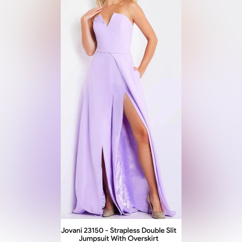 Jovani 23150 jumpsuit with over skirt